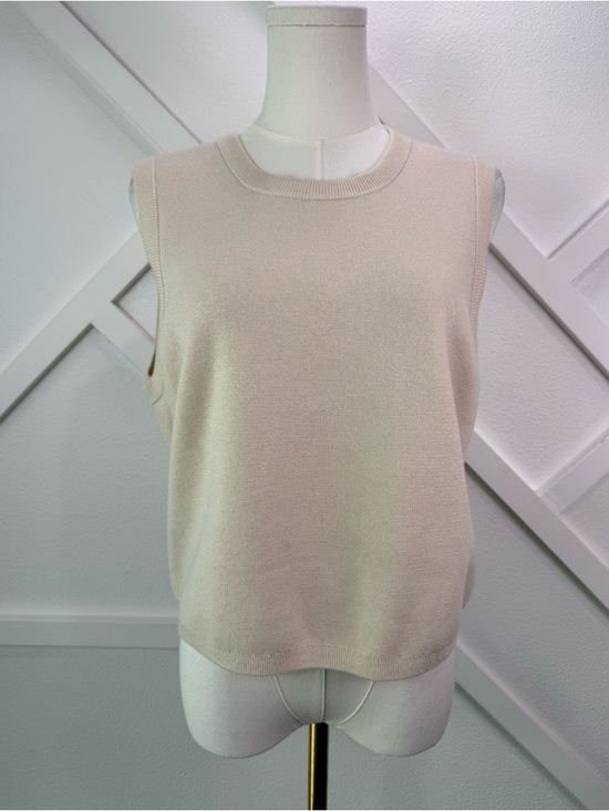 J. Crew Sweaters - J. Crew Sweater Shell In Tencel Lyocell Blend Cream Ivory Size Large Preppy